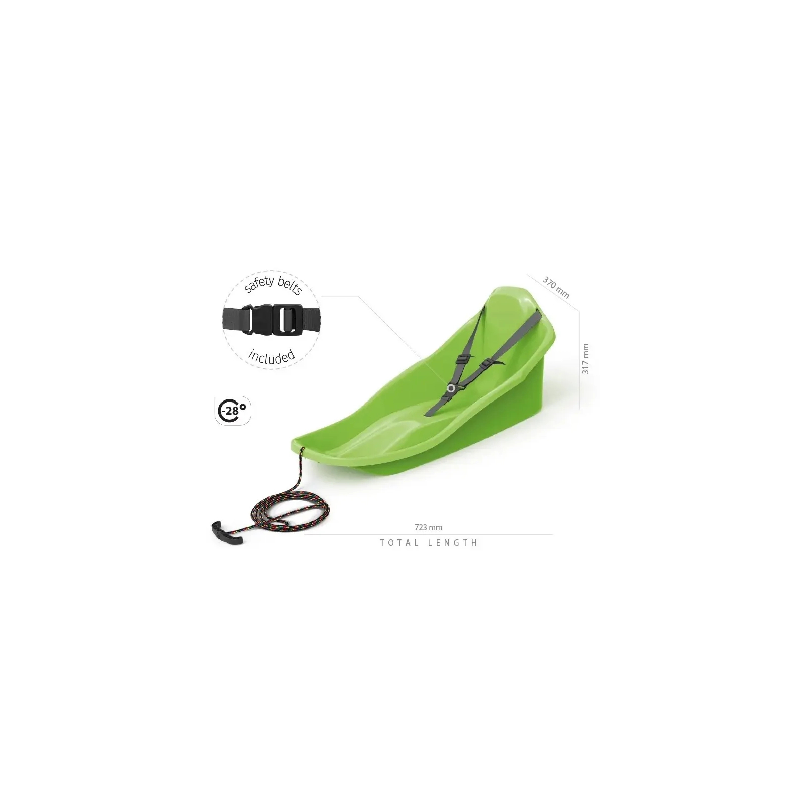 Санки Prosperplast Topo, зеленый (5905197481944) изображение 3