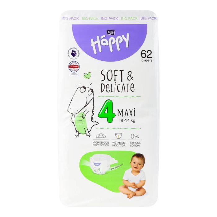 Підгузки Bella Happy 4 Maxi 8-14 кг 62 шт (5900516605445)