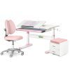 Парта с креслом ErgoKids (L) Pink + тумба (TH-310 + Y-412 Lite + BD C3_PINK)