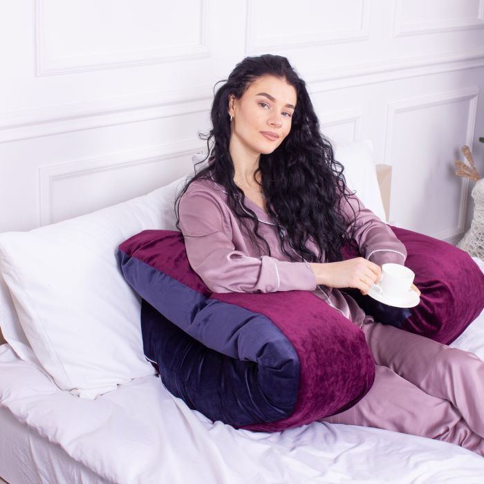 Подушка MirSon для вагітних і відпочинку Velvet Line №8023 U-подібна Primula (2200006178552) зображення 5