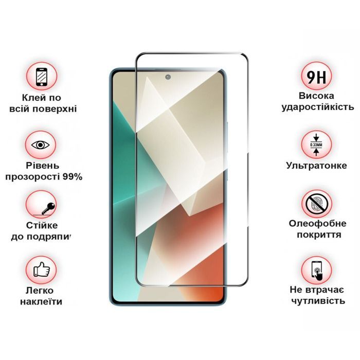 Стекло защитное BeCover Xiaomi Redmi Note 13 Pro Black (710364) изображение 3