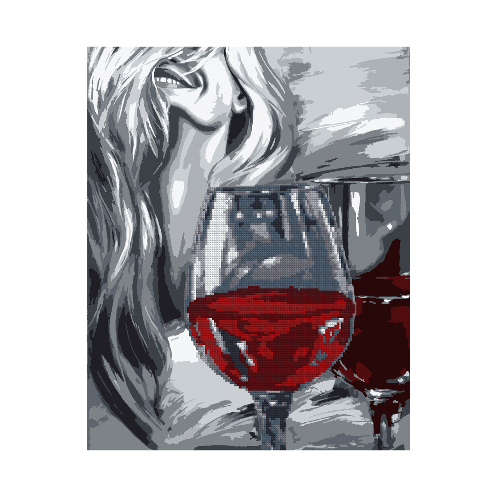 Картина по номерам Santi Девушка и вино 40*50 см алмазная мозаика (954679)