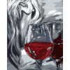 Картина по номерам Santi Дівчина та вино 40*50 см алмазна мозаїка (954679)