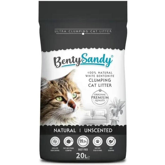 Наполнитель для туалета Benty Sandy Natural/Unscented без запаха 20 л/17.2 кг (BS-20001)