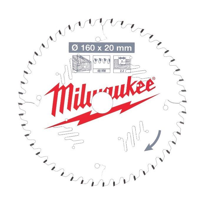 Диск пильный Milwaukee пильный PFTE 160х20х2,2мм, 48 зуб. (4932471291)