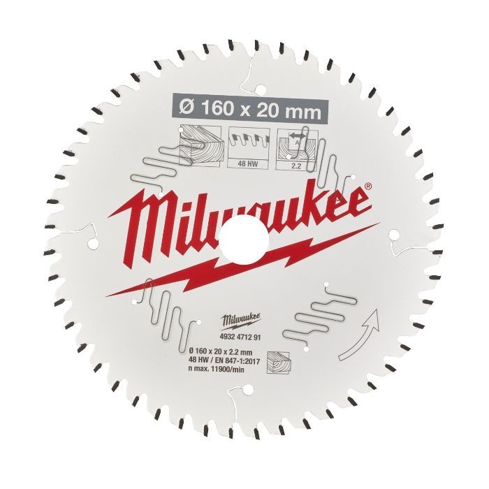 Диск пильный Milwaukee пильный PFTE 160х20х2,2мм, 48 зуб. (4932471291) изображение 2