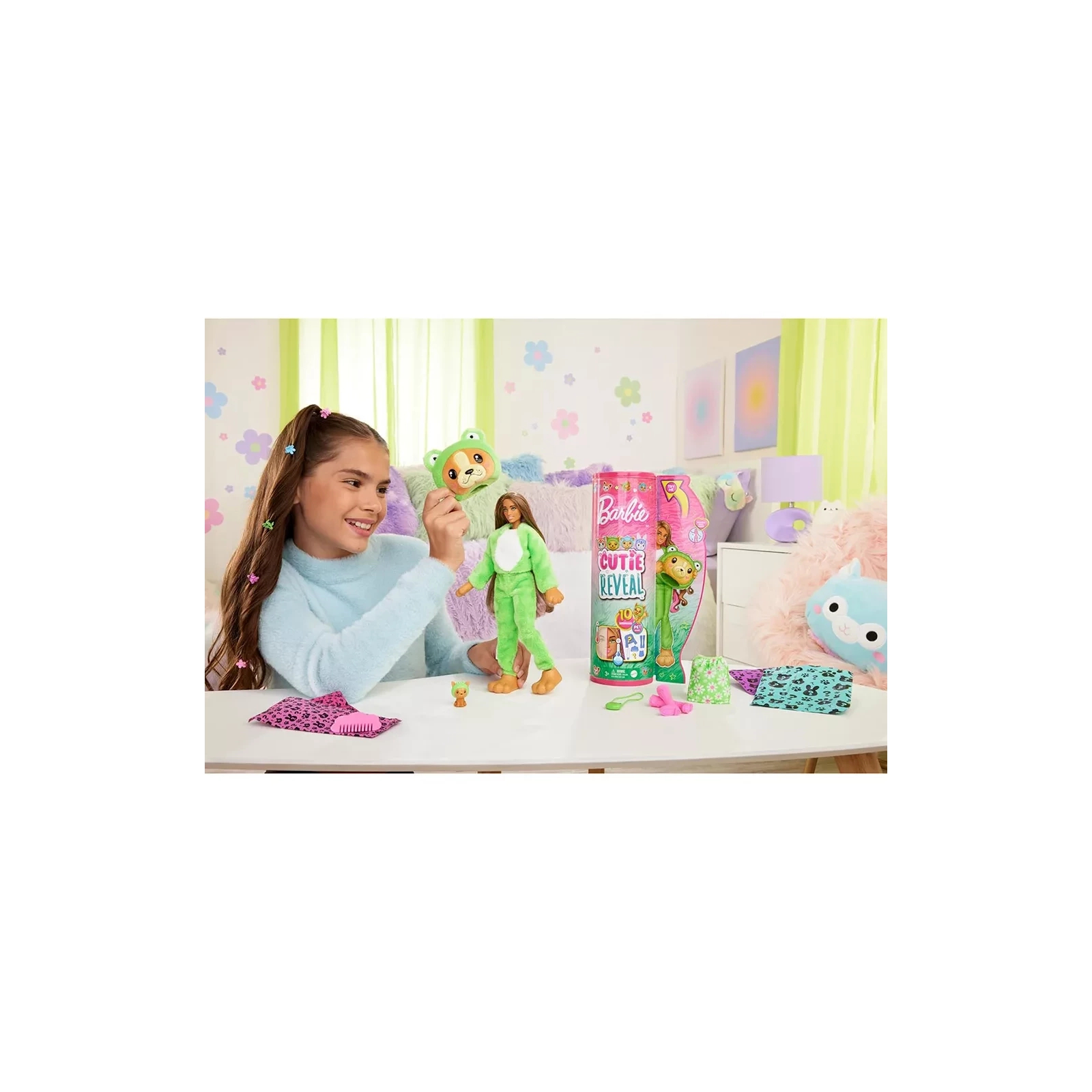 Кукла Barbie Cutie Reveal Великолепное комбо Щенок в костюме лягушки (HRK24) изображение 6