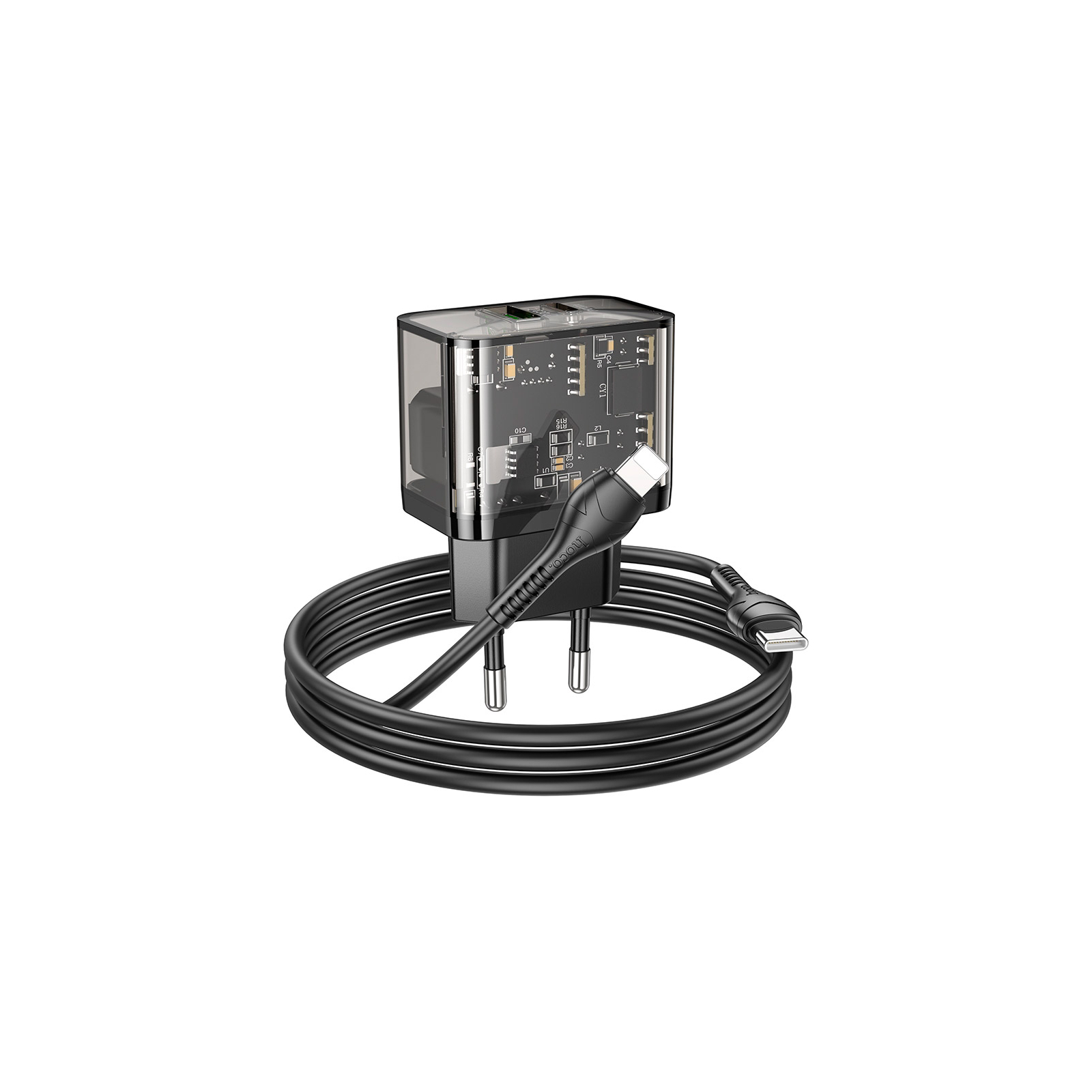 Зарядное устройство HOCO N34 Dazzling dual-port Black (6931474799173)
