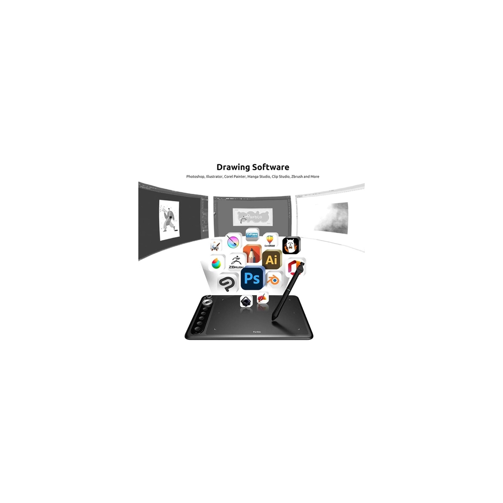 Графічний планшет Parblo Intangbo X7 Black (INTANGBOX7) зображення 2