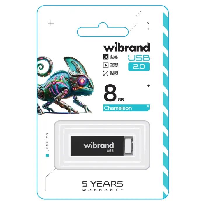 USB флеш накопичувач Wibrand 64GB Chameleon Black USB 2.0 (WI2.0/CH64U6B) зображення 2