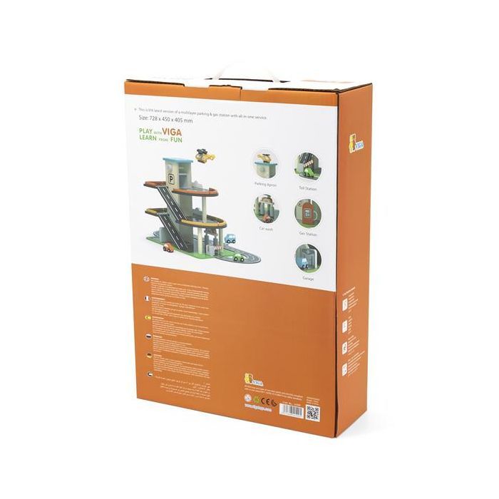 Игровой набор Viga Toys Деревянный паркинг с АЗС (44509) изображение 4