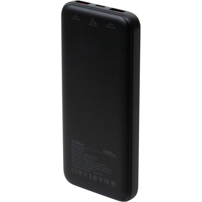 Батарея универсальная Vinga 20000 mAh 22.5W Display Black (VPBB2022) изображение 3
