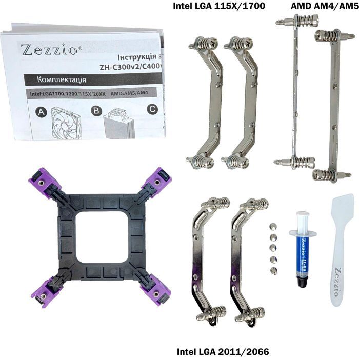 Кулер для процессора Zezzio ZH-C400 V2 ARGB/SRGB Ultra Fan изображение 5