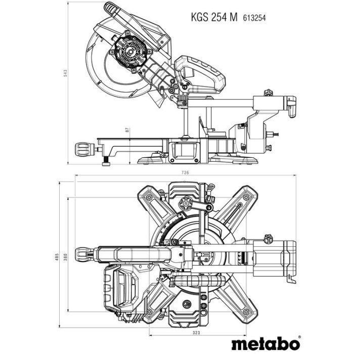 Торцювальна пила Metabo KGS 254 M 1800Вт, 254мм, 16.1кг (613254000) зображення 11