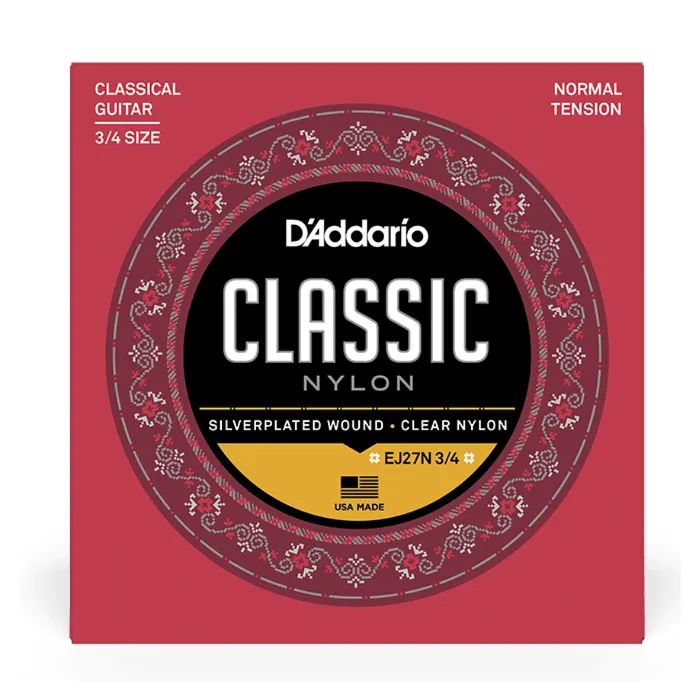 Струни для гітари D'Addario Student Classics Normal Tension 3/4 (EJ27N 3/4)