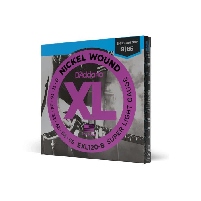 Струны для гитары D'Addario XL Nickel Wound 8-String Super Light (09-65) (EXL120-8) изображение 2