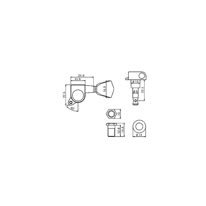 Кілки для гітари Paxphil J-04 3+3 CR зображення 2