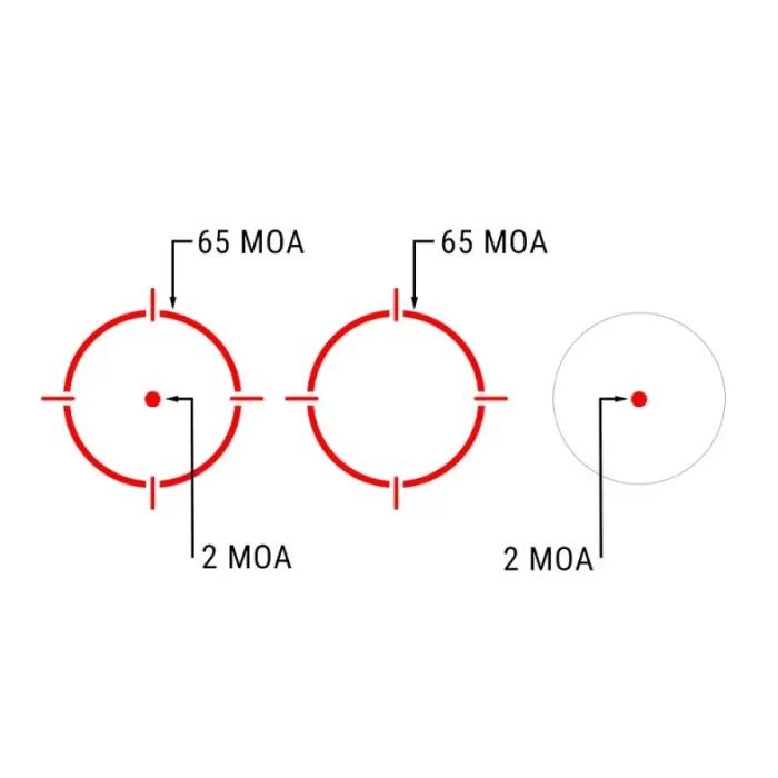Коллиматорный прицел Holosun HS510С точка 2 MOA + коло 65 МОА (Red) (HS510C) изображение 5