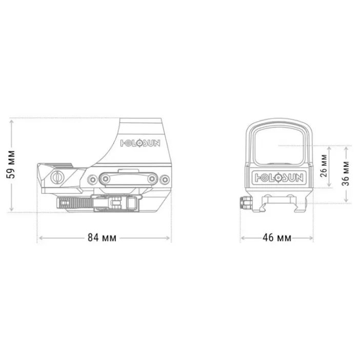 Коллиматорный прицел Holosun HS510С точка 2 MOA + коло 65 МОА (Red) (HS510C) изображение 6