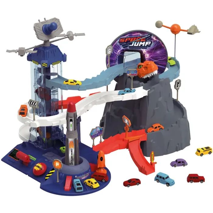 Игровой набор ZIPP Toys Dino автотрек-ракета электрический, 6 машинок (5508A)