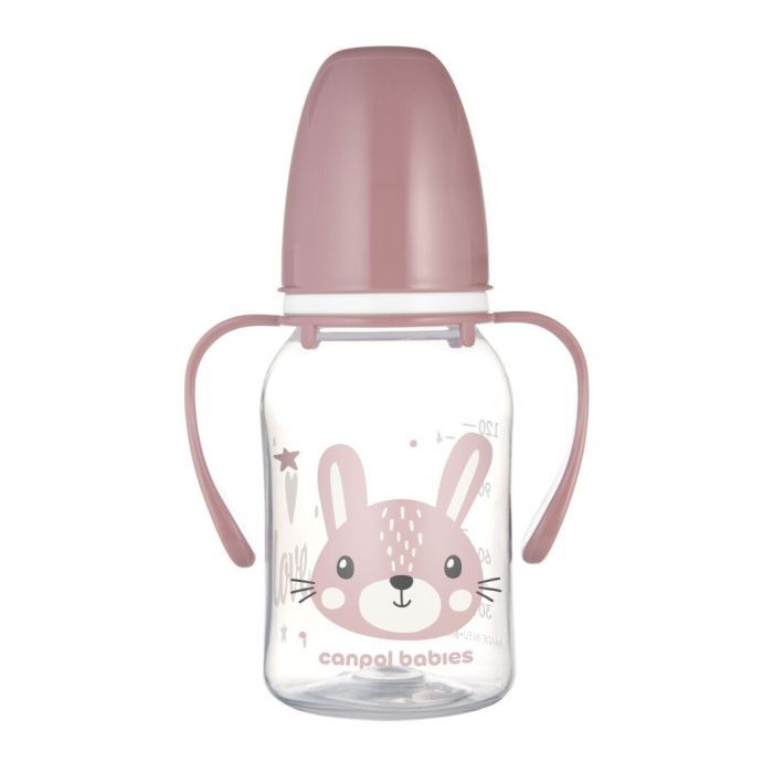 Бутылочка для кормления Canpol babies CUTE ANIMALS стандартная с ручками 120 мл синяя (11/823_blu)