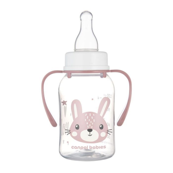 Бутылочка для кормления Canpol babies CUTE ANIMALS стандартная с ручками 120 мл синяя (11/823_blu) изображение 2