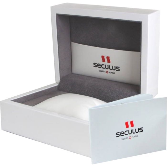 Наручний годинник Seculus 1700.8.1069 white-mop-cz, ss, black leather зображення 2