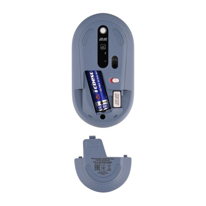 Мишка 2E MF300 FLORAMALLOW Silent Wireless/Bluetooth Blue (2E-MF300WFLORABL) зображення 3