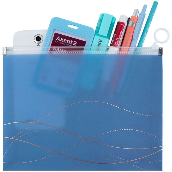 Папка на молнии Axent zip-lock А5 Waves-1 (1498-40-A) изображение 3