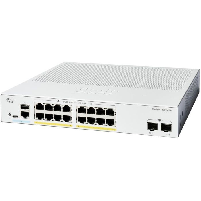 Коммутатор сетевой Cisco C1300-16P-2G изображение 2