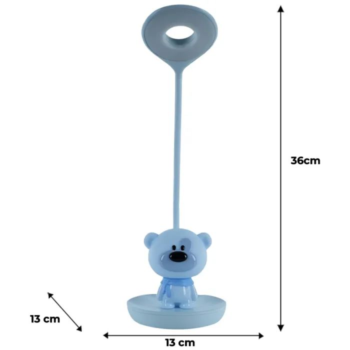 Настільна лампа Kite Bear LED з акумулятором, блакитна (K24-492-2-3) зображення 7