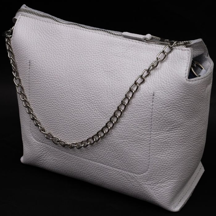 Сумка Grande Pelle Из натуральной кожи Белая (11654) изображение 2