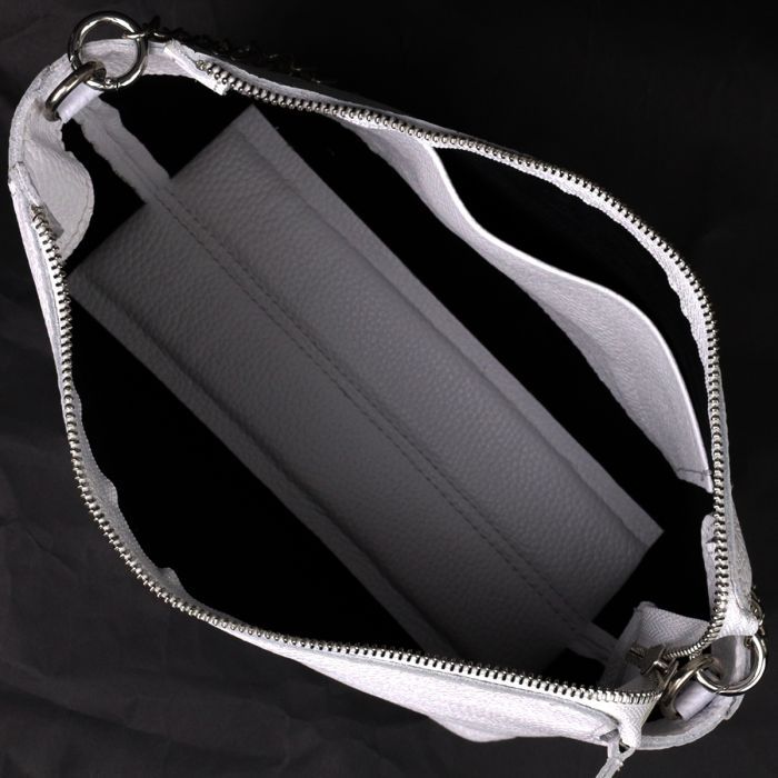 Сумка Grande Pelle Из натуральной кожи Белая (11654) изображение 5