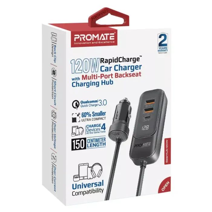 Зарядное устройство Promate gearhub-120w.black изображение 2