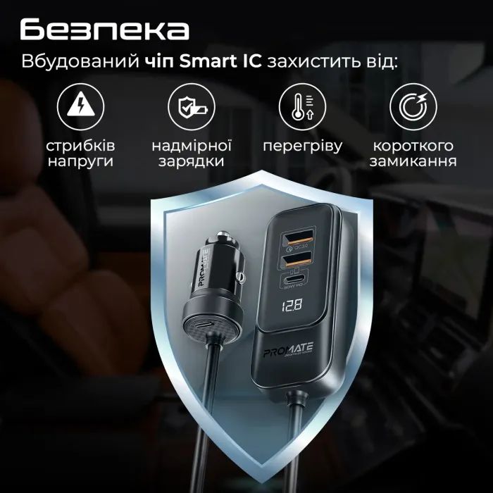 Зарядное устройство Promate gearhub-120w.black изображение 7