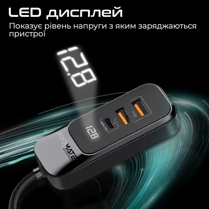 Зарядное устройство Promate gearhub-120w.black изображение 8