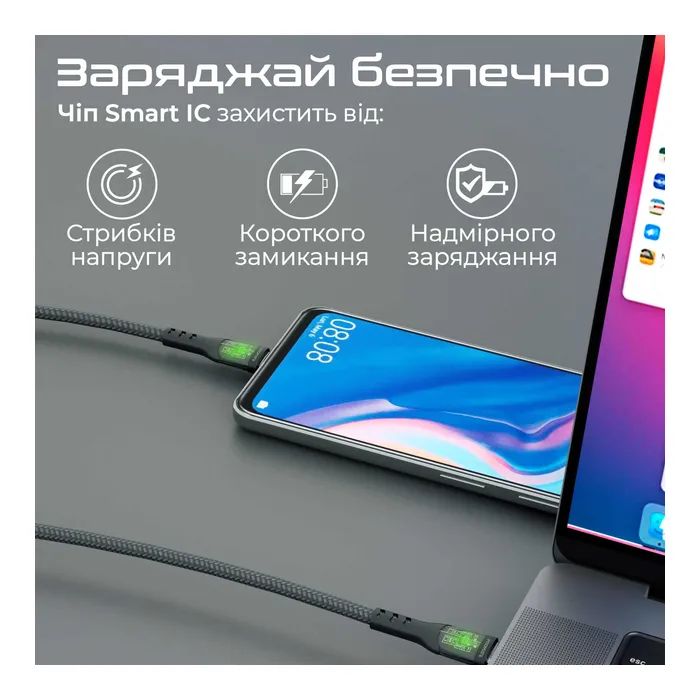 Дата кабель USB-C to USB-C transline-cc.black Promate (transline-cc.black) изображение 6
