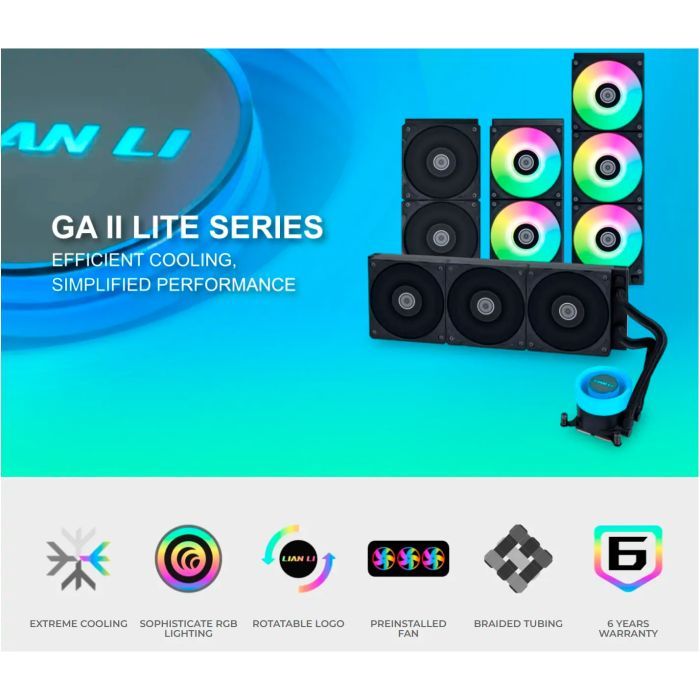 Система рідинного охолодження Lian Li GA II Lite 360P, Black (G89.GA2L36PB.00) зображення 3