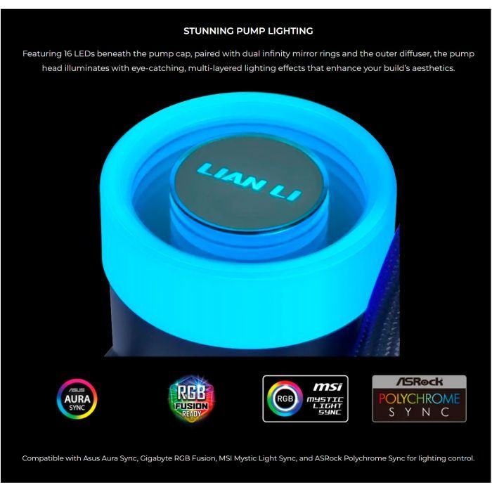 Система рідинного охолодження Lian Li GA II Lite 360P, Black (G89.GA2L36PB.00) зображення 7