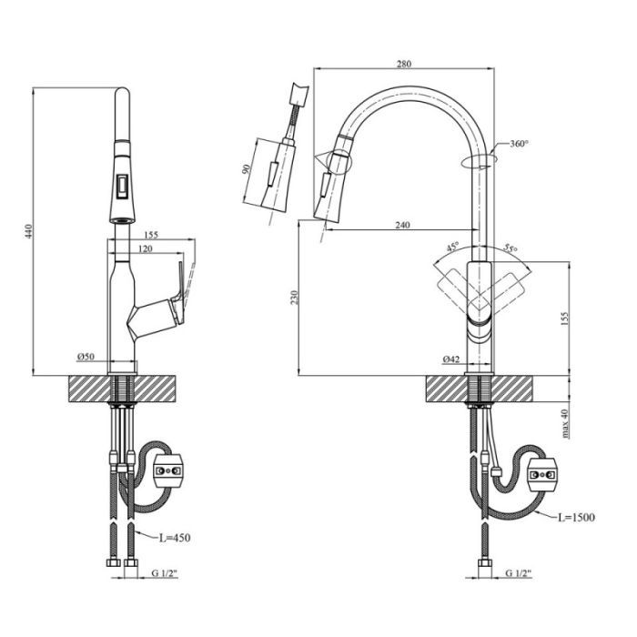 Смеситель Kroner Graz-GRP030-T изображение 10