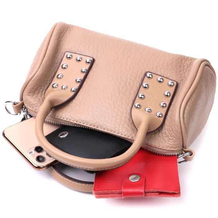 Сумка Vintage З натуральної шкіри Бежева (22368) зображення 8