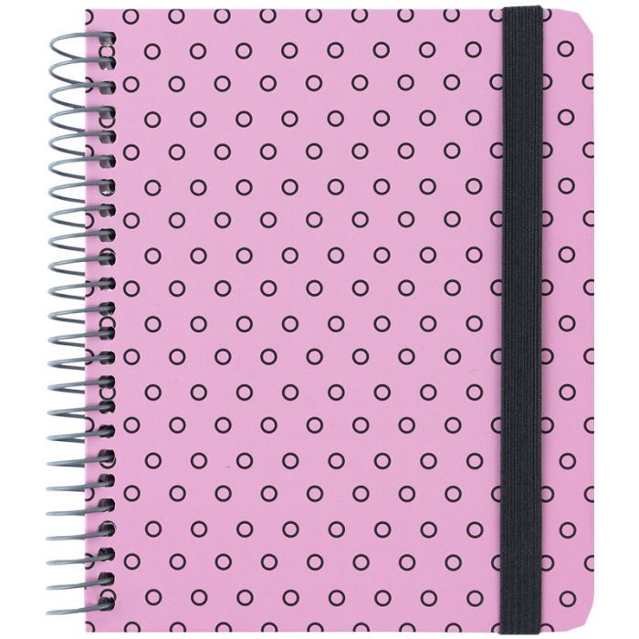 Блокнот Axent на спіралі В6 120 аркушів, клітинка, тверда обкладинка, рожевий (8461-1-A)