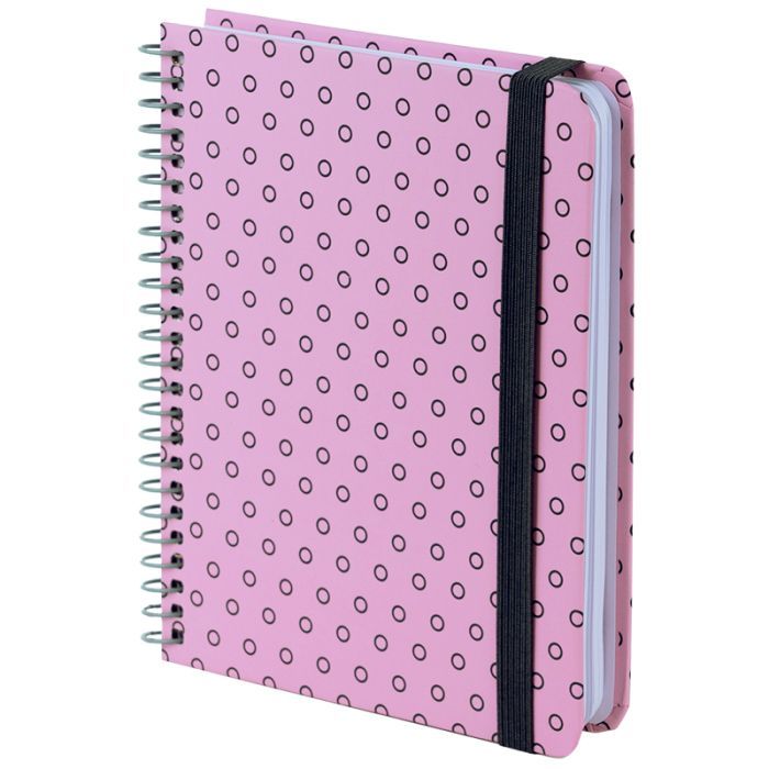 Блокнот Axent на спіралі В6 120 аркушів, клітинка, тверда обкладинка, рожевий (8461-1-A) зображення 2