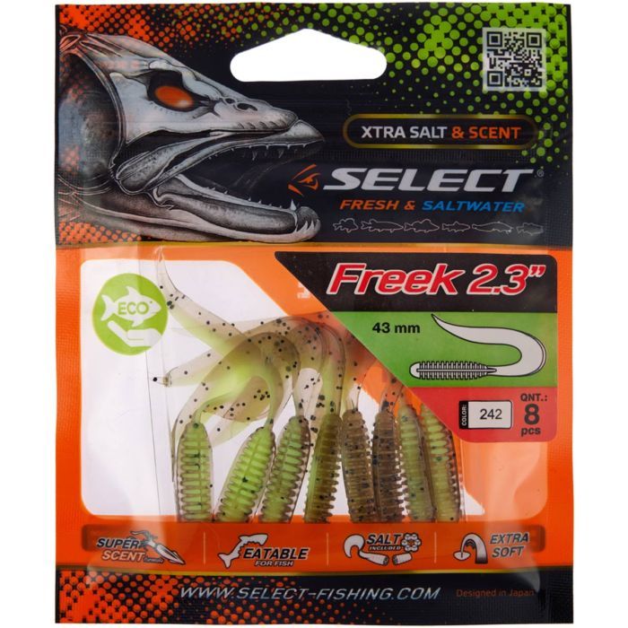 Силікон рибальський Select Freek 2.3" 999 (8 шт/уп) (1870.73.28) зображення 2