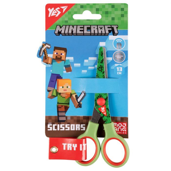 Ножиці Yes Minecraft 13см з принтом на лезі зелені (480436) зображення 3