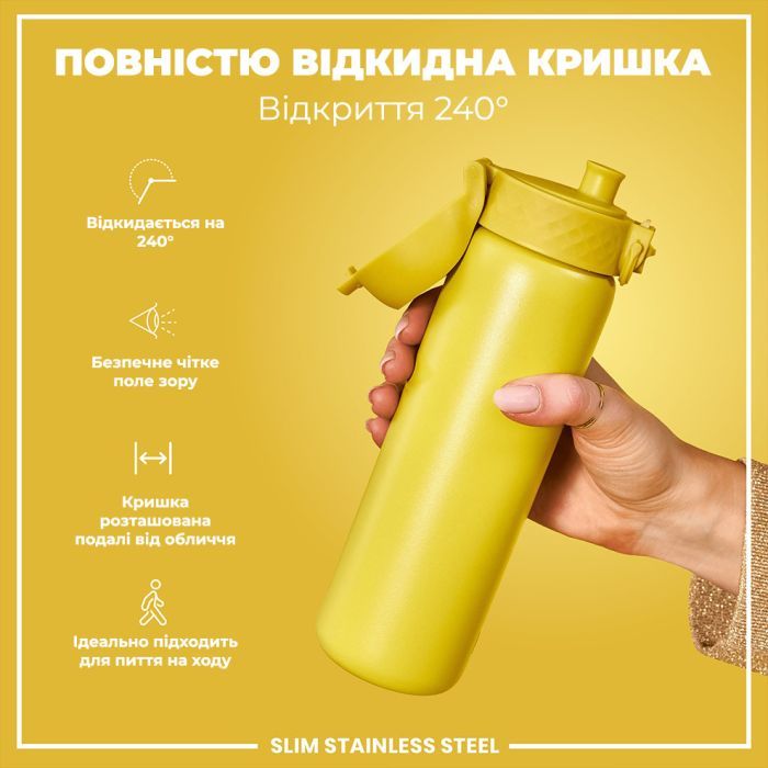 Пляшка для води ION8 OneTouch Stainless Steel 600 мл Blue (I8SS600BLU) зображення 3