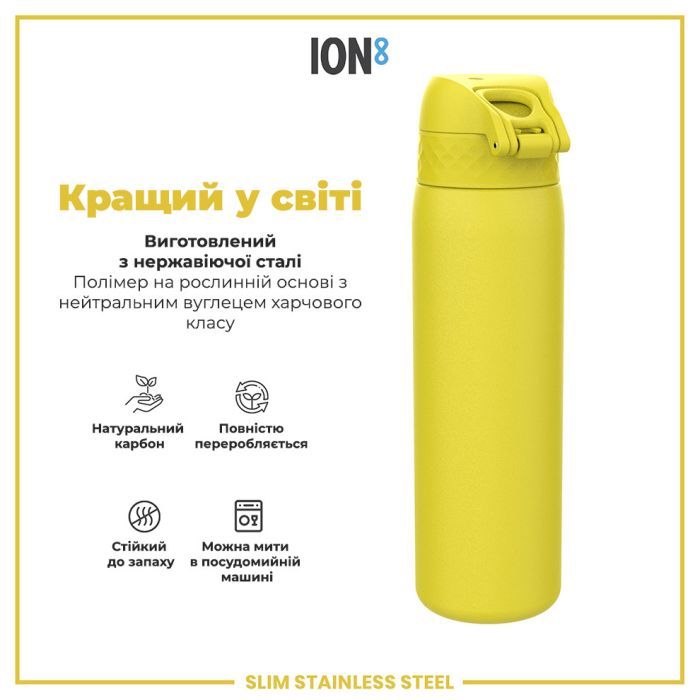 Пляшка для води ION8 OneTouch Stainless Steel 600 мл Blue (I8SS600BLU) зображення 6