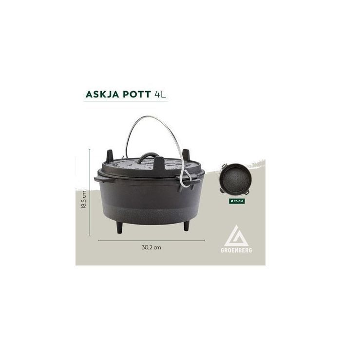Котел туристический Groenberg Askja Pot 25 cm / 4 L Black (266016) (DAS303243) изображение 8