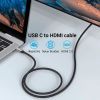 Кабель мультимедийный USB-C to HDMI M 1.0m braided black Vention (CRBBF) изображение 6