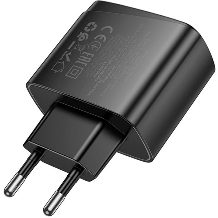 Зарядний пристрій HOCO CS63A Bright 1xUSB-C PD65W + 1xUSB QC3.0 Black (6942007638470) зображення 2